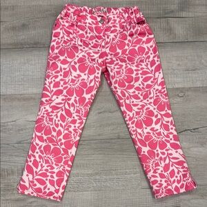 Mini Boden Pink and White Floral Kids Casual Pants